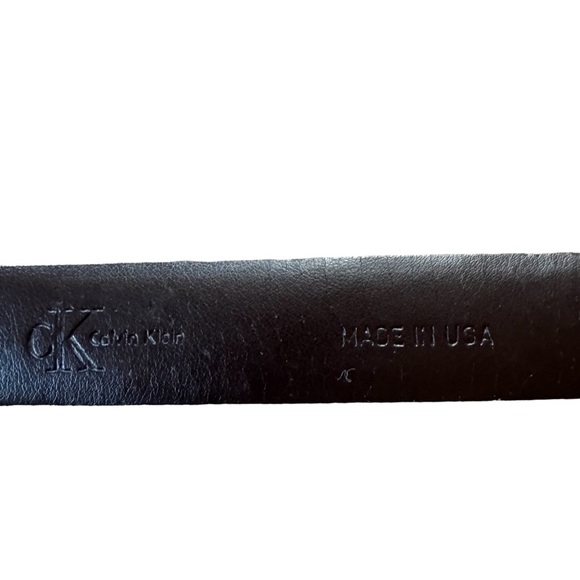 *Women’s Vint Sm Calvin Klein Brown Natural Fullgrain Leather Belt Gold Buckle - Picture 9 of 11